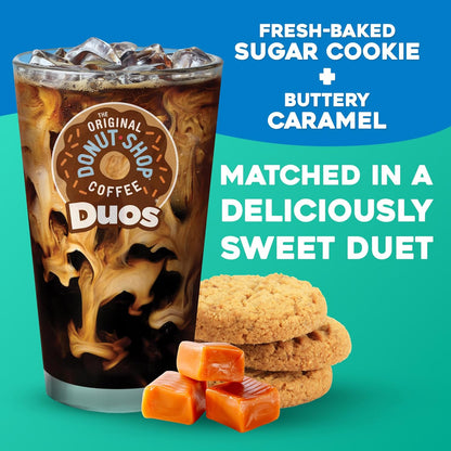Original Donut Shop | Iced Duos Cookies & Caramel Coffee | 60 Keurig K-Cup Pods (6 Packs of 10)