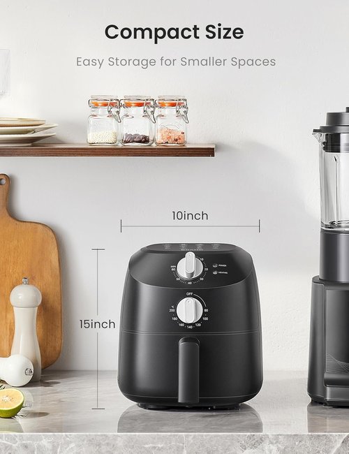 COMFEE' Compact 2.1 Quart Air Fryer - 12 Presets, Adjustable Timer & Temperature Control, Dishwasher-Safe Basket