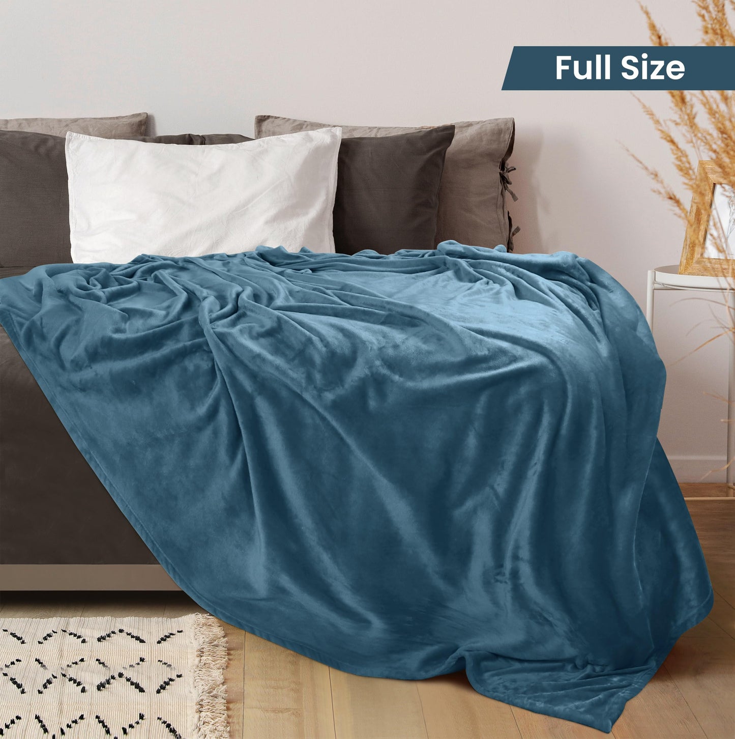 Utopia Bedding Fleece Blanket Full Size Stone Blue 300GSM Luxury Fuzzy Soft Anti-Static Microfiber Bed Blanket (90x84 Inch)
