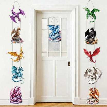 Geometric Dragon Door Sign Banner Decor - Variation: Geometric