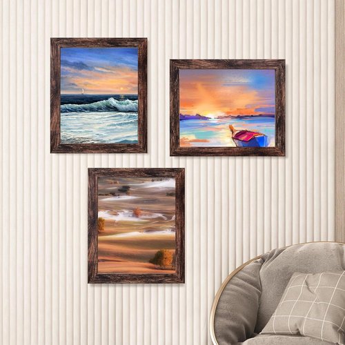 LUCKYLIFE 8x10 Picture Frame - Brown Wall Mount or Tabletop Display | Set of 2 Frames