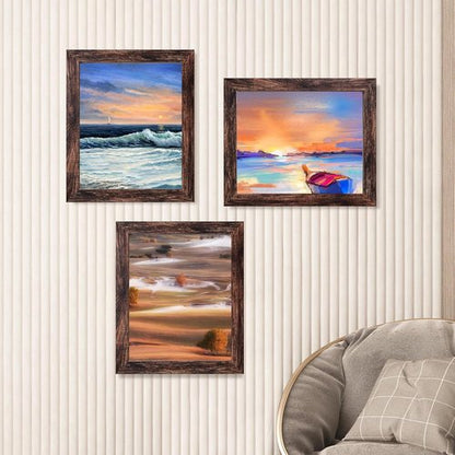 LUCKYLIFE 8x10 Picture Frame - Brown Wall Mount or Tabletop Display | Set of 2 Frames
