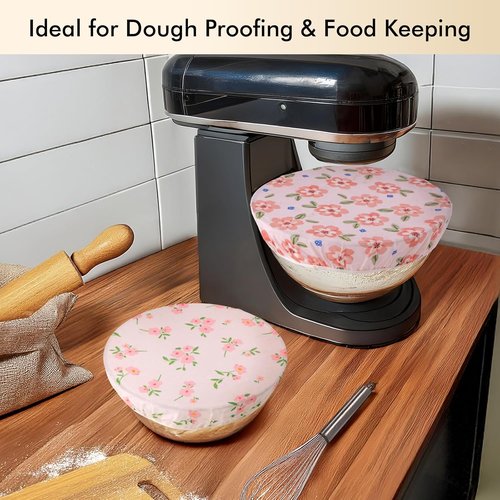 Beeswax Bowl Covers | 12-Inch Sourdough Bowl Cover Set - Reusable Cotton Food Covers for Dough Proofing
