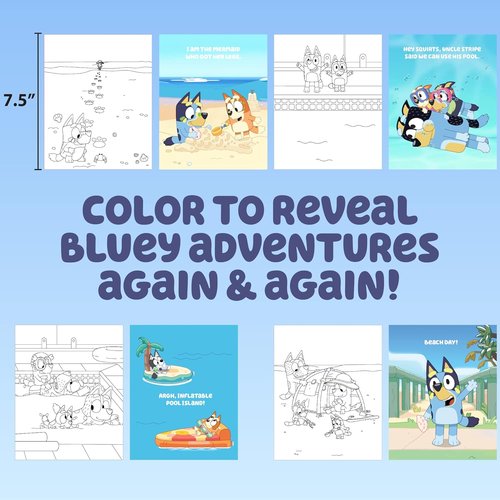 Horizon Group USA Bluey Aqua Art - Reusable Water Reveal Activity Pages for Mess-Free Drawing