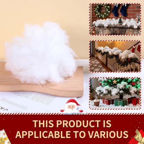 Fluffy Fake Snow by [Brand Name] - Soft Artificial Snow for Christmas Decor | 7 Ounce Cotton