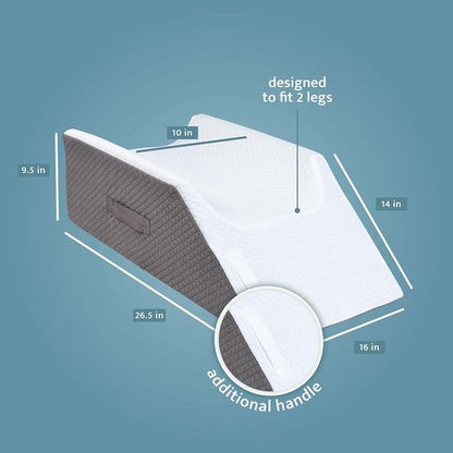Kolbs Double Leg Elevation Pillow - Post Surgery Support with Stylish Jacquard Cover