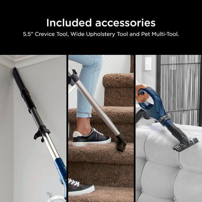 Shark NV151 Navigator Vacuum - HEPA Filtration, Swivel Steering & Pet Power Brush | Navy Multi-Surface Cleaner
