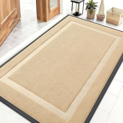 OLANLY Waterproof Front Door Mat - All-Season, Fade Resistant, Easy Clean | 47x32 Inches, Beige