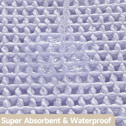 TYUU Waffle Runner Rug Bathroom, Boho Bathroom Rugs Non Slip Washable Long Super Absorbent Quick Dry Cute Bath Mat Farmhouse Bath Mat, 72''x24'' Lavender Cream