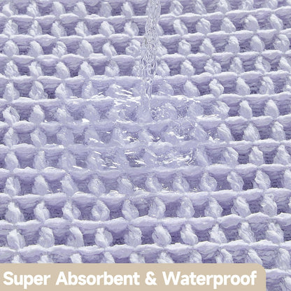 TYUU Waffle Bath Mat, Boho Bathroom Rugs Non Slip Washable Super Absorbent Quick Dry Cute Bath Mat Farmhouse Bathroom Decor, 36''x24'' Lavender Cream