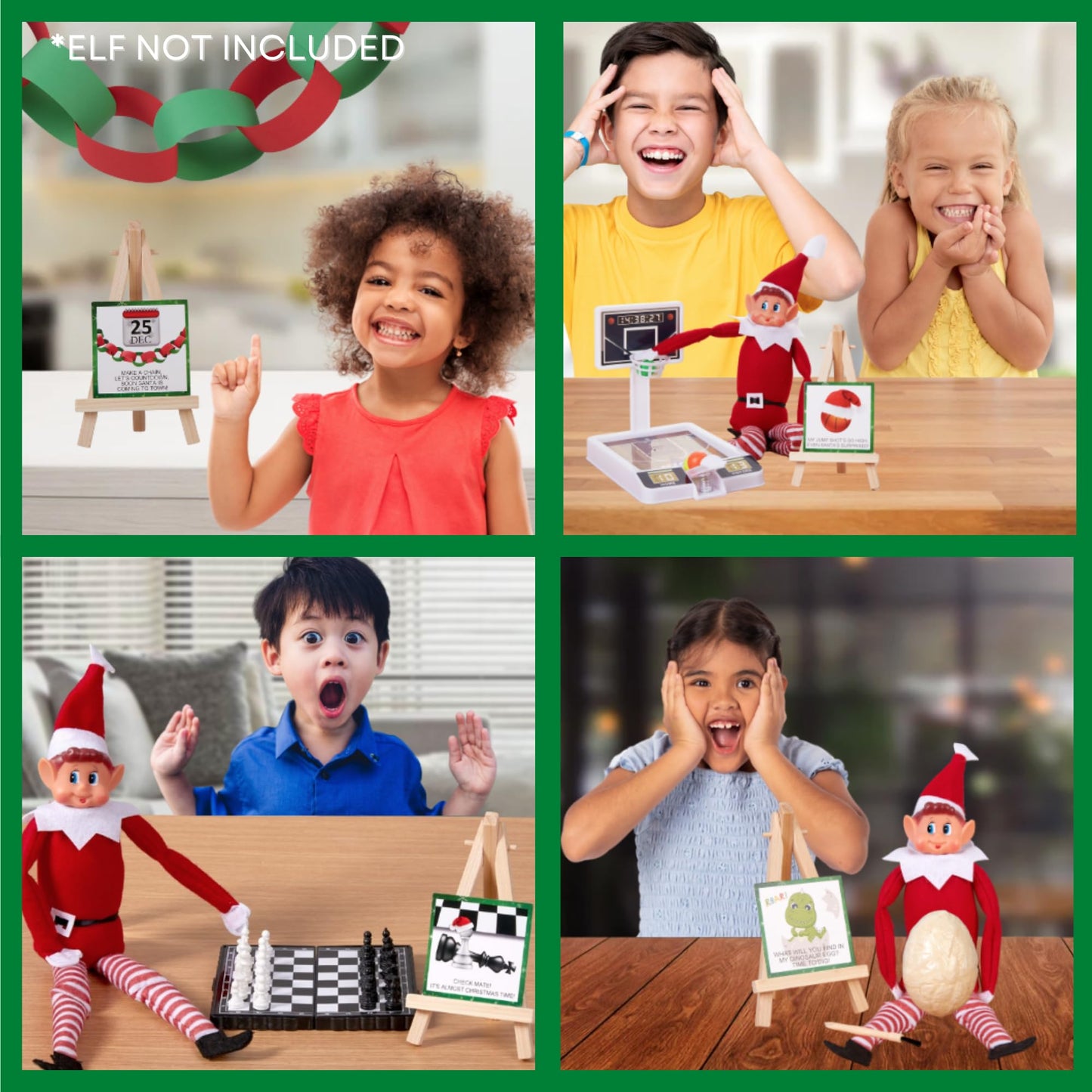 XOXO Parents Elf Kit 24 Days of Christmas 2024 - Includes 24 Days of Christmas Elf Accessories, Elf Props and Activities, Magic Gloves, Elf Notes for a Magical Christmas