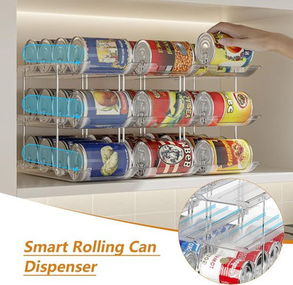 LXLXXL Can Organizer - Clear Automatic Rolling Storage Rack for Pantry | Holds Up to 36 Cans