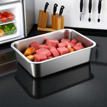 Lasagna Pan Set by [Brand Name] - Deep Stainless Steel Baking Pans | 12.6-Inch Oven-Safe Cookware