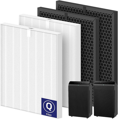 Winix 5510 5520 Replacement Filter | HEPA & Activated Carbon Combo for Dust, Pollen & Smoke - 2+2 Pack