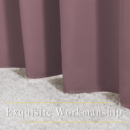 NICETOWN Blackout Dry Rose Curtains 102 inches Long 2 Panels Burg, Grommet Thermal Curtains Light Blinds Room Darkening Window Treatments for Bedroom, 2 Panels, W52 x L102