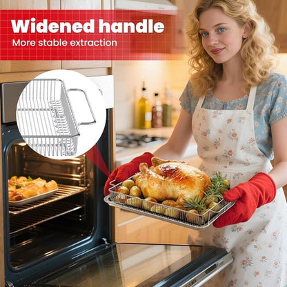 Air Fryer Basket Set by [Brand Name] - Stainless Steel Mesh Crisper Tray for Healthy Cooking | Fits Most Ovens