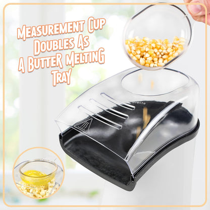 Nostalgia Air Popper Popcorn Maker - 16 Cups Oil-Free Popcorn | Includes 4-Oz Measuring Cup - White