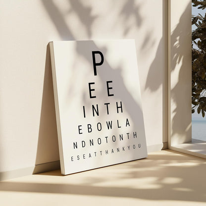 Poster Master Eye Chart & Rules Canvas - Humorous Bathroom Sign Print | Minimal Typography Decor - Available in 8x10 to 30x40