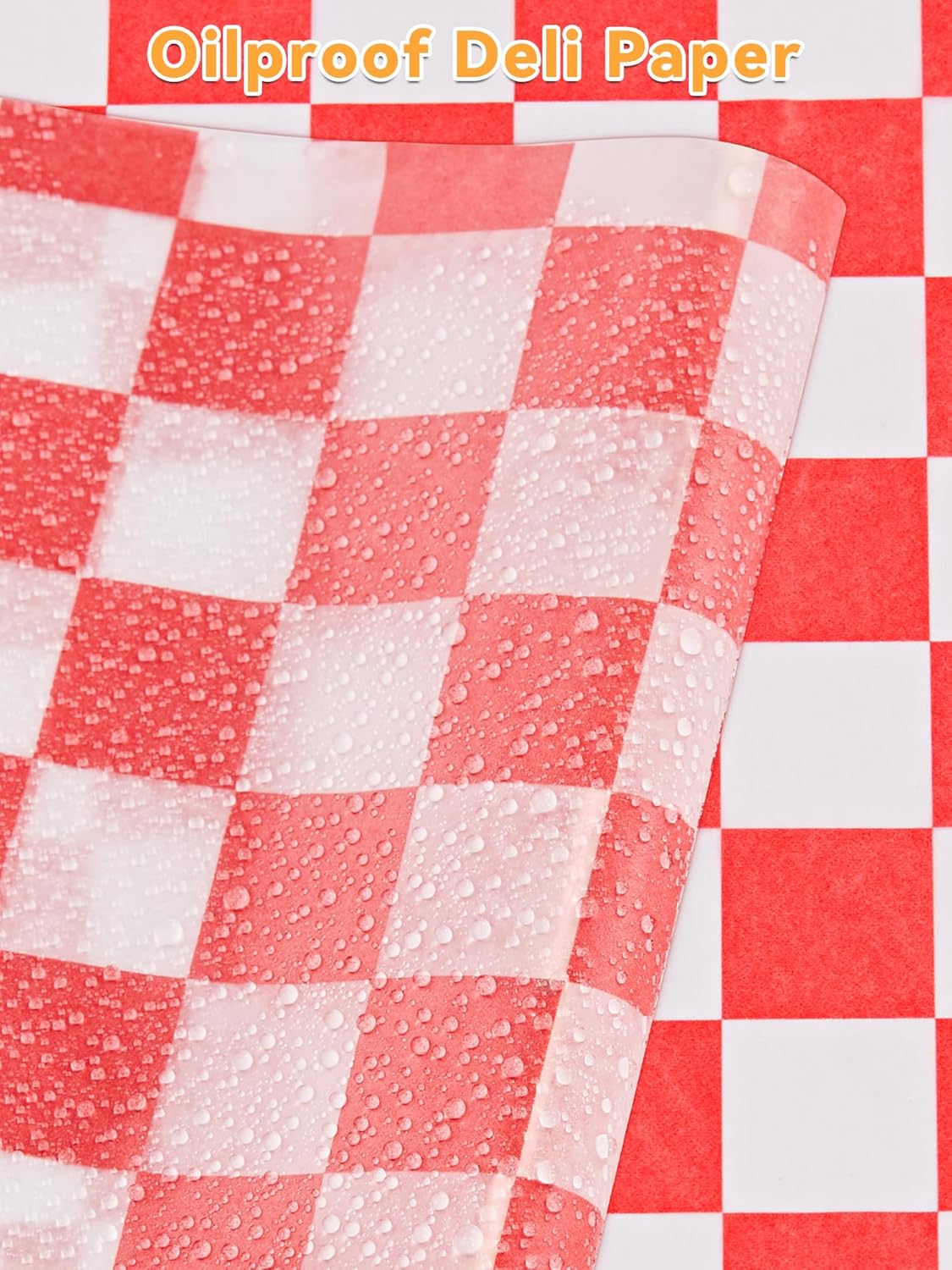SMARTAKE 12 x 12 Inches Non-Stick Wax Paper - 250 Pcs Red Plaid Hamburger Patty & Sandwich Separators
