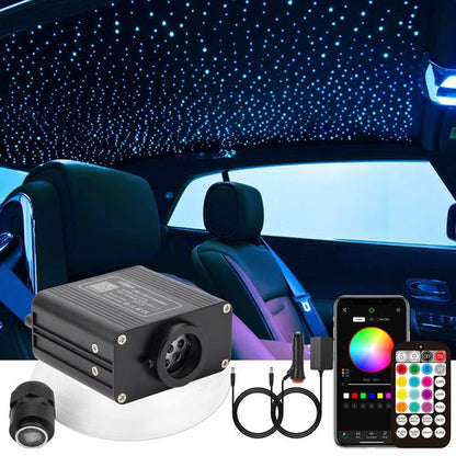 CHINLY Twinkle 150pcs 6.5ft 0.03in Starlight Headliner Fiber Optic Lights kit, Music Mode Bluetooth APP Control Remote, RGBW Star roof Lights for Star Headliner/Home Theater/Pool Ceiling