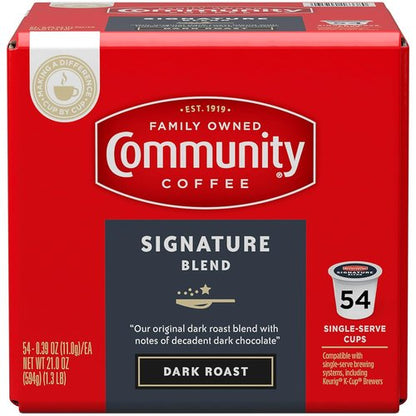 Community Coffee Signature Blend - Dark Roast Coffee Pods | 54 Count Compatible with Keurig 2.0