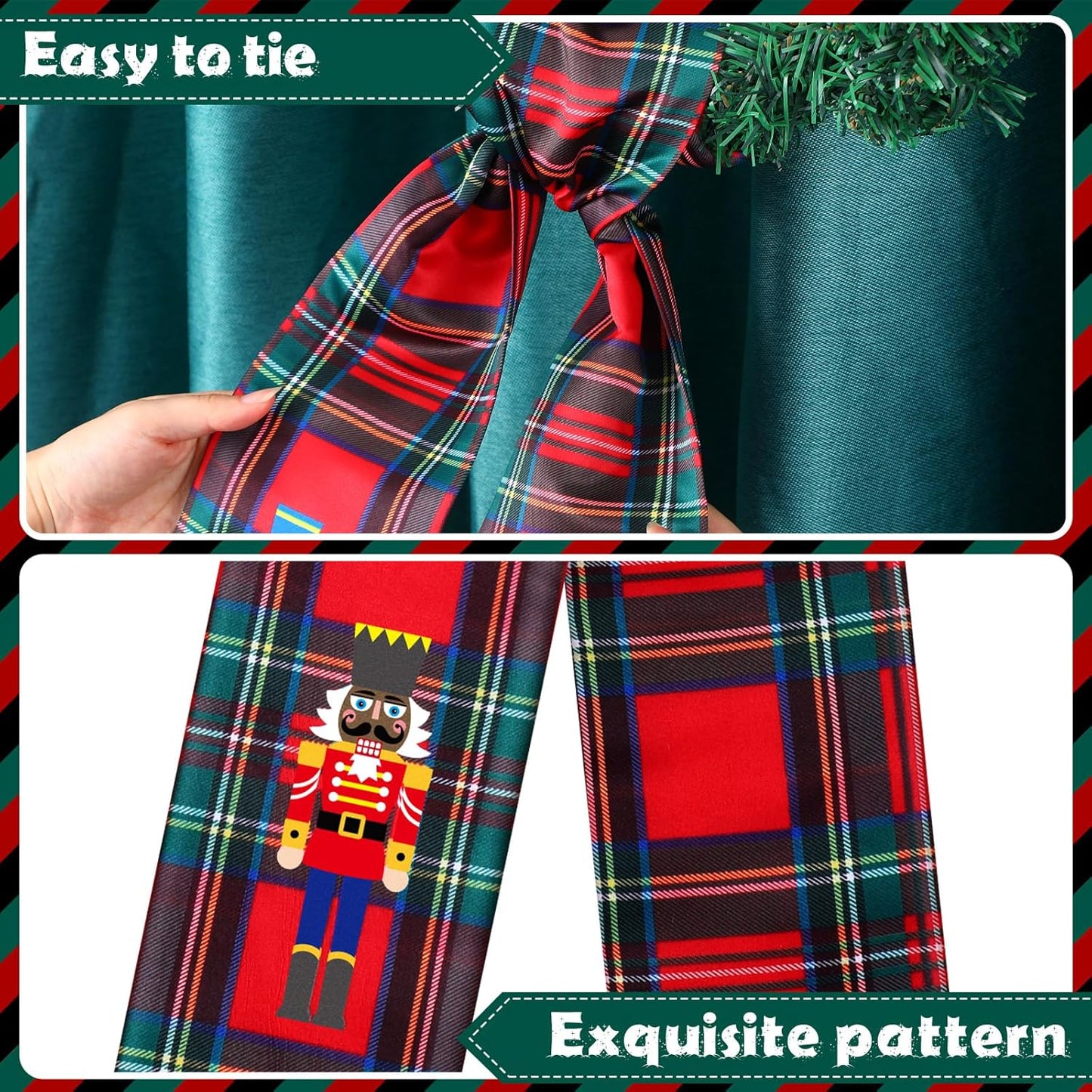 Regine Switzerland Wreath Sash - Satin Blank Sashes for Embroidery | Indoor/Outdoor Home Decor (Red, Black)