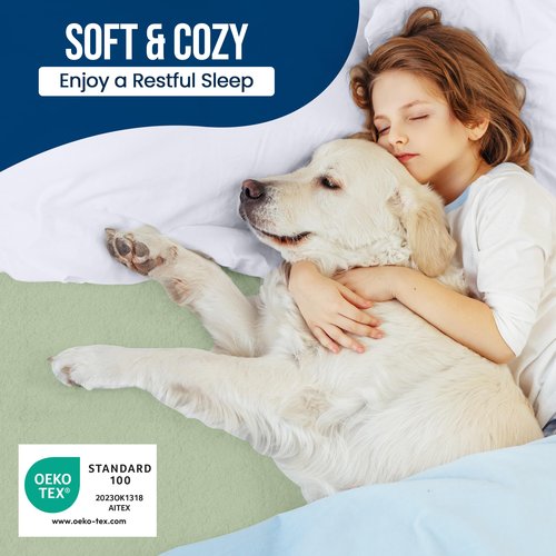 Utopia Bedding Waterproof Mattress Protector Queen Size (Pack of 14), Premium Terry Mattress Cover 200 GSM, Breathable, Fitted Style with Stretchable Pockets (Sage)
