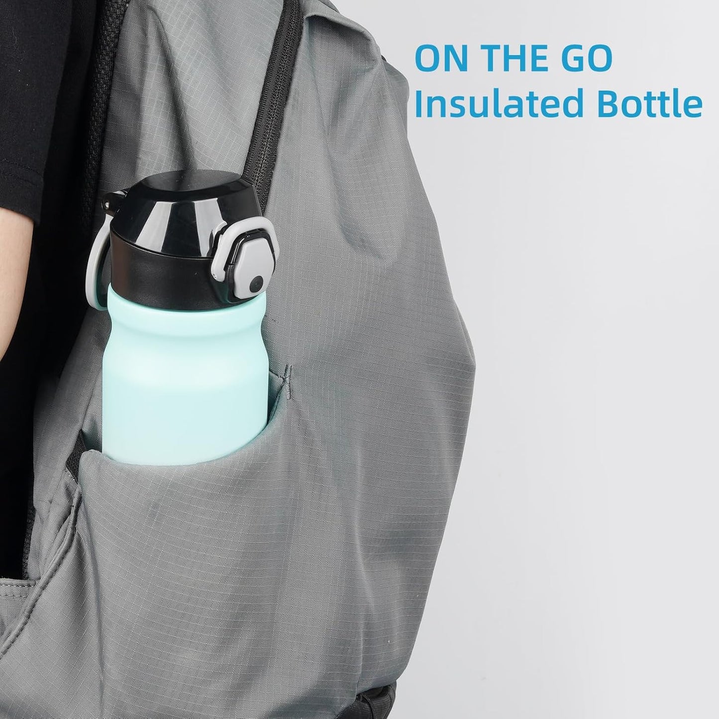 Skiennix Insulated Water Bottle - 18 oz Stainless Steel Flask with Straw & Carry Loop - Leak-Proof, Gum