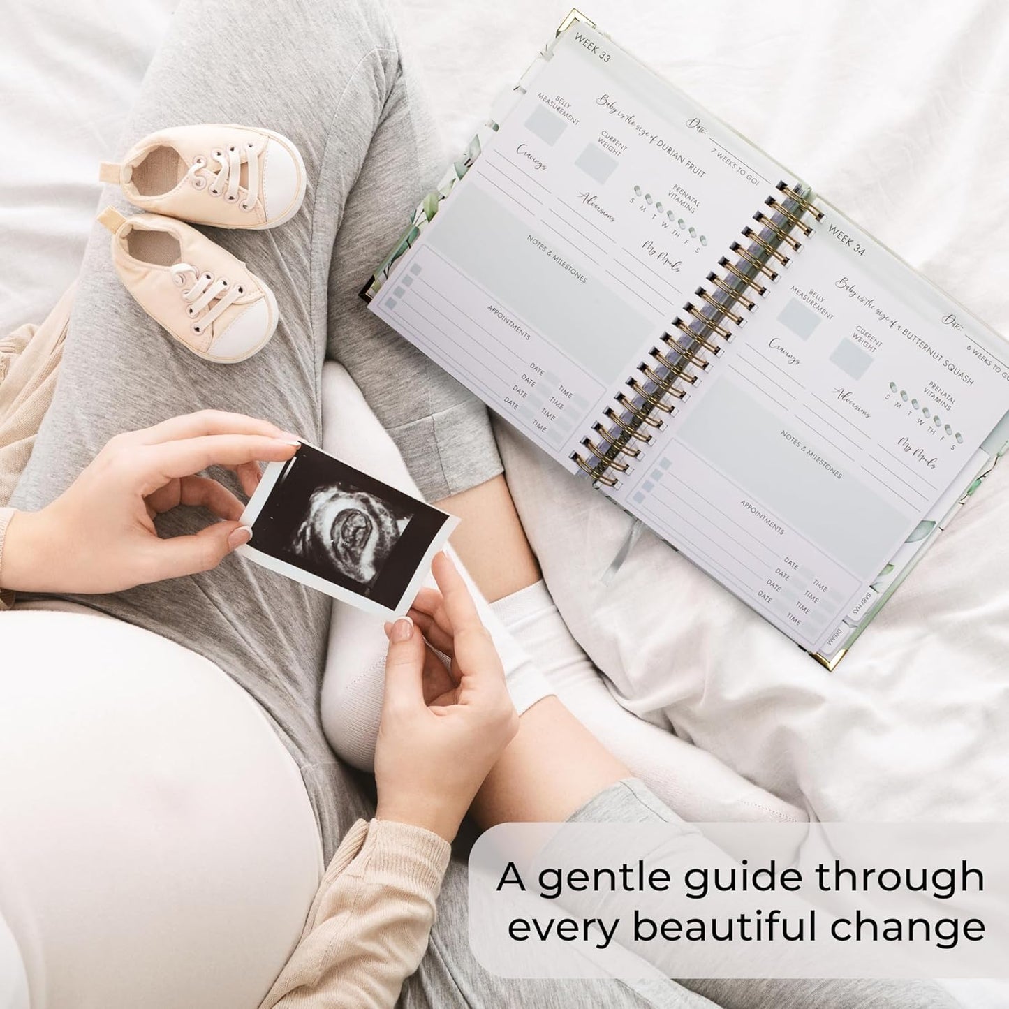 Pregnancy Journal by [Brand Name] - Memory Book with Stickers & Keepsake Pocket | Ideal Gift for First-Time Moms