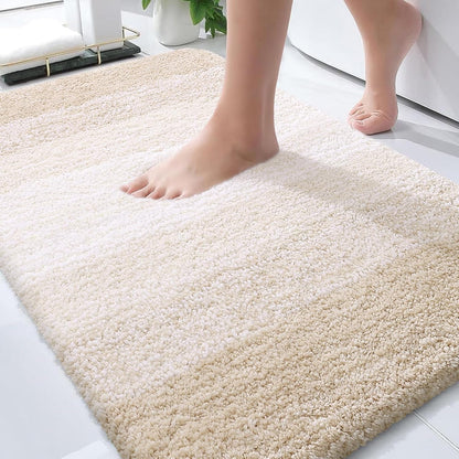 OLANLY Bathroom Rugs - Extra Soft Microfiber Mat with Rubber Backing | Quick Dry, Machine Washable, 30x20, Light Beige