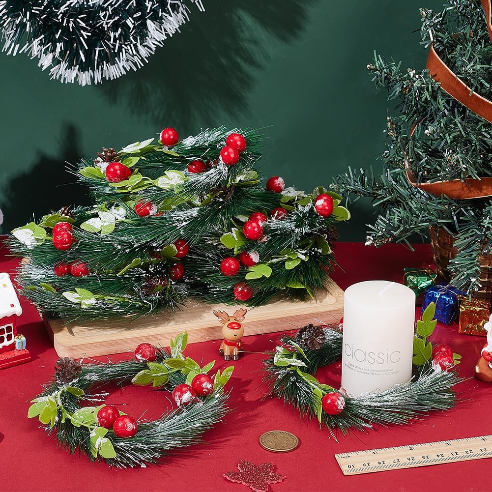 Regine Switzerland Christmas Candle Rings - 10 Pcs Artificial Norfolk Pine Wreaths for Festive Decor