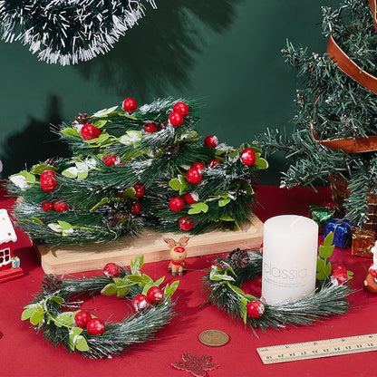 Regine Switzerland Christmas Candle Rings - 10 Pcs Artificial Norfolk Pine Wreaths for Festive Decor