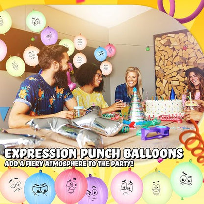 Hollowfly 100 Pack Heavy Duty Punch Balloons - Fun Party Favors for Birthdays & Carnivals