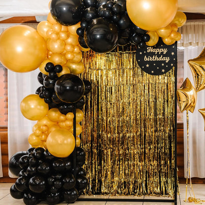 RUBFAC Black Balloons - 135pcs in Various Sizes (5-18 Inch) for Halloween, Birthday & Wedding Decor