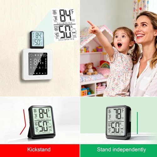 Antonki Digital Room Thermometer - Indoor Hygrometer with Max/Min Record Monitor | Battery Included