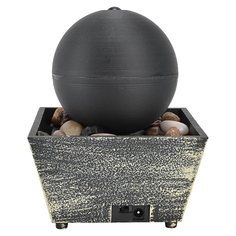 USB Tabletop Ball Water Fountain with LED Light - Indoor Desk Decor