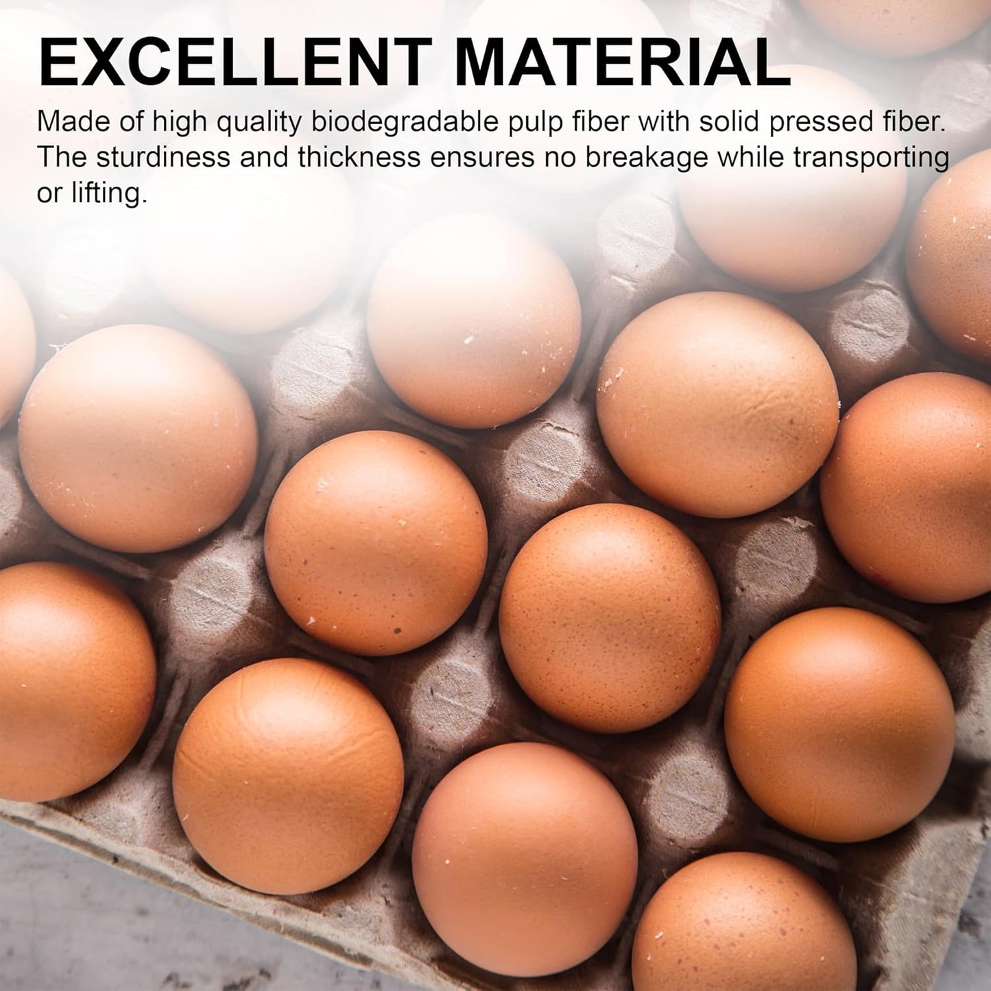 MT Products Egg Cartons - Durable Pulp Fiber Holds 30 Eggs | Pack of 15 - Made in the USA