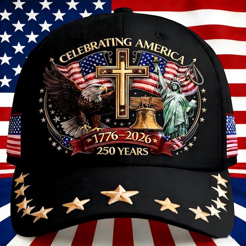250th Anniversary USA Hat - Eagle Liberty Cross Design | Adjustable Baseball Cap for Men & Women