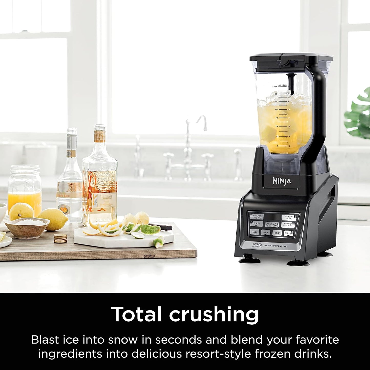 Ninja BL642 Nutri Ninja Blender - 1200W Auto-iQ Base with 72 oz. Pitcher & To-Go Cups | Black