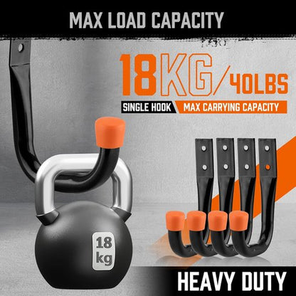HORUSDY Heavy-Duty Garage Hooks - 10-Pack Utility Hooks for Bikes, Kayaks & Ladders | 9" & 6" Sizes