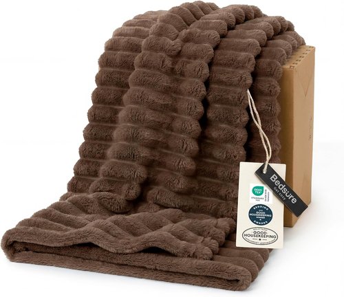 Bedsure GentleSoft Fleece Blanket - Cozy Brown Throw for Couch, Perfect for Women | 60x80 Inches
