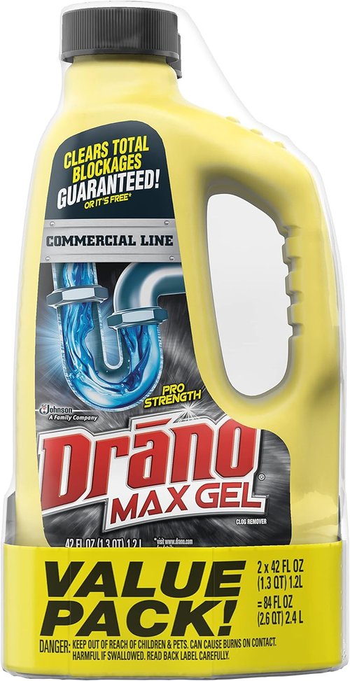 Drano Max Gel Drain Clog Remover - Unclogs Hair & Soap Scum | 42 oz (Pack of 2)