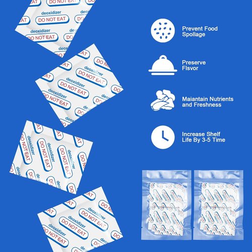 400cc Oxygen Absorbers - 100 Count for Long-Term Food Storage | Ideal for Mylar Bags & Canning