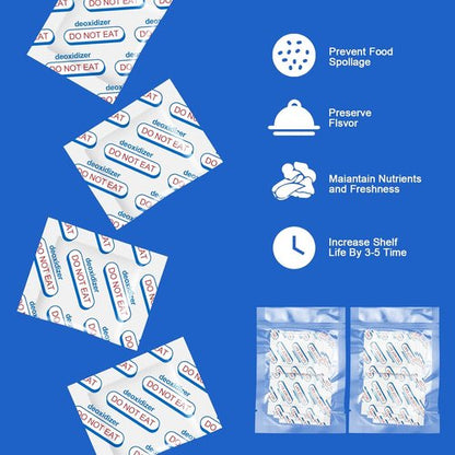 400cc Oxygen Absorbers - 100 Count for Long-Term Food Storage | Ideal for Mylar Bags & Canning