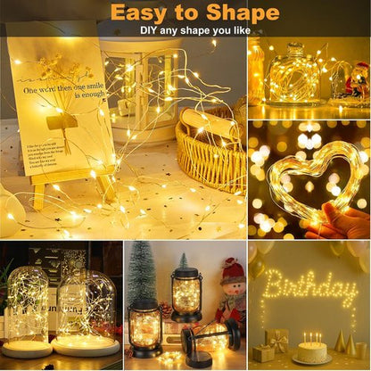 Fairy Lights | Rechargeable Battery Operated Mini LED String Lights - Waterproof 5M/16FT for Bedroom & Party Decor