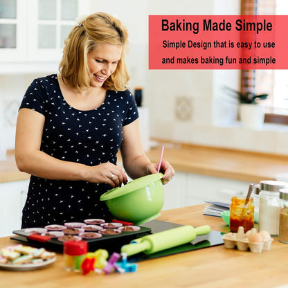 Perlli 12-Piece Nonstick Bakeware Set - Quality Carbon Steel Kitchenware with Red Silicone Handles | Ideal for Cakes, Loaves, Muffins & More