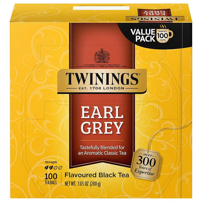 Twinings Earl Grey Black Tea - Citrus & Bergamot Flavor, 100 Individually Wrapped Teabags