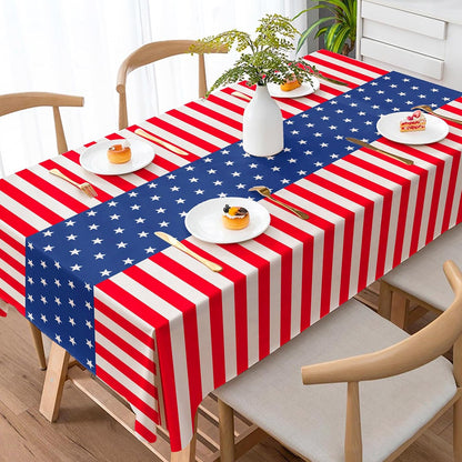 Regine Switzerland Patriotic Tablecloths - Disposable Plastic Covers for 4th of July | 108 x 54 Inch