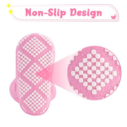 Pro Goleem Fleece Baby Booties, Warm Cozy Baby Slippers, Stay On Sock Shoes, Easy to Put on, Unisex Baby Gifts, Soft Non-Slip Adjustable Newborn Boots for Boys and Girls 6-12 Months, Pink