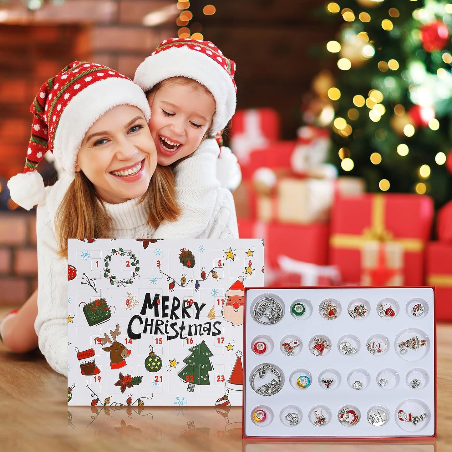 Regine Switzerland Christmas Advent Calendar Bracelets - 24-Day DIY Jewelry Making Kit for Women